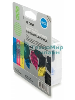 Картридж струйный Cactus CS-CB338 №141XL трехцветный (18 мл.) для HP DJ D4263/D4363/D5360/DJ J5783/J6413/PS C4273/C4283/C4343/C4383/C4473/C4483/C4583/C5283/D5363