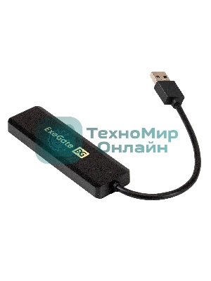 USB-концентратор ExeGate DUB-4P/1 (кабель-адаптер USB3.0 --> 4xUSB3.0, Plug&Play, черный)