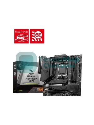 Материнская плата MSI MAG B650M MORTAR WIFI, AM5, AMD B650, 4xDDR5, 6xSATA, 2xM.2, 1xPCI-E 4.0 x16, 1xPCI-E 4.0 x4, 1xHDMI, 1xDP, 1x2.5Gb LAN, 3xUSB 3.2 Gen 2, 4xUSB 3.2 Gen 1, 1xUSB-C 3.2 Gen 2x2, 5x3.5мм аудио, 7.1, Micro-ATX