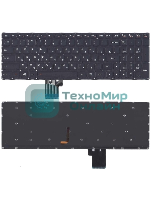 Клавиатура для ноутбука Lenovo Ideapad U530 U530P U530P-IFI черная с подсветкой