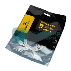 Кабель USB2.0 Cablexpert CC-USB2-AMCM-66W-1M-W, AM/Type-C, 6A, 66Вт, QC3.0, 1м, медь, белый, пакет