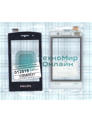 Сенсорное стекло (тачскрин) для Philips Xenium W727, черное
