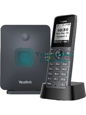 Беспроводная телефонная IP-DECT-система YEALINK W71P (база W70B+трубка W71H) до 10 SIP-аккаунтов, до 10 трубок на базу, до 20 вызовов, шт