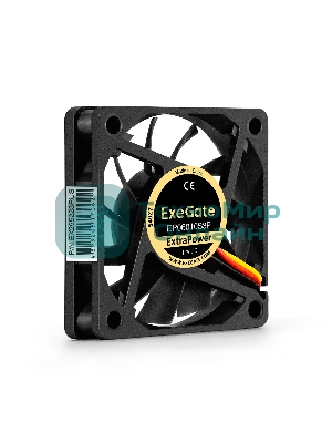 Вентилятор для корпуса ExeGate ExtraPower EP06010S3P черный, 60 мм, 3000 об/мин, 24 дБ, 3 pin