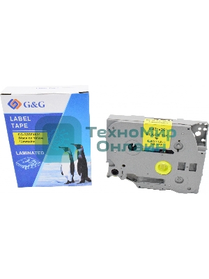 Картридж ленточный G&G GG-TZEFX631 черный на желтом 12x8 для Brother 1010/1260VP/1830VP/9700PC