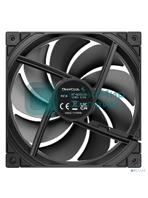 Вентилятор для корпуса DEEPCOOL FD14 черный, 140 мм, 1650 об/мин, 25.6 дБ, 4 pin