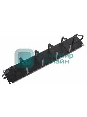 Кабельный органайзер Горизонтальный ЦМО ГКО-2-6-9005 односторонний кольца 2U шир.:19