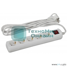 УдлинительЭРА Б0028383 U-5es-5m-3х1 с заземлением с выключателем 5 гнезд 5 м полипропилен, 3х1 мм2