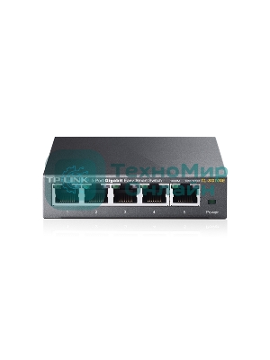 Коммутатор сетевой TP-Link SMB TL-SG105E 5-Port Gigabit Desktop Easy Smart Switch, 5 10/100/1000Mbps RJ45 ports, MTU/Port/Tag-based VLAN, QoS, IGMP Snooping