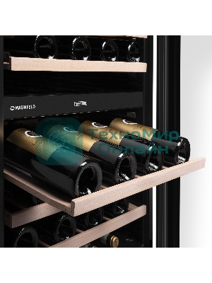 Винный шкаф встраиваемый Maunfeld MBWC-415D171, вместимость: 171 бутылок, черный