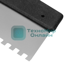 Шпатель из нержавеющей стали Сибртех 300 мм, зуб 6х6 мм, пластмассовая рукоятка