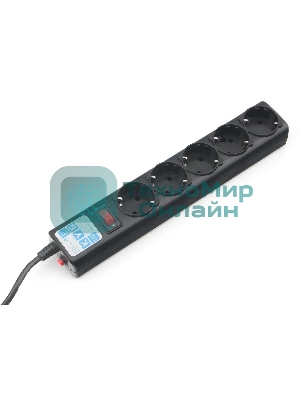 Сетевой фильтр PowerCube, PC 3м, 5р, черный граф. 10А, UPS(C14), SPG5-B3