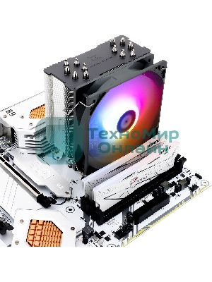 Кулер для процессора Thermalright Burst Assasin 120 ARGb (4-pin PWM, 154мм, Ni/CU, 6x6мм, ARGb, 1x120мм, 66.17CFM, 25.6dBA, 1550RPM, S: 1700, 1200, 115X, AM5, AM4)