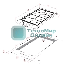 Газовая варочная панель Kuppersberg FS 36 X, газ, High-Tech, 29 см, автоматический электроподжиг, газ-контроль, форсунки под сжиженый газ, SABAF конфорки, чугунные решетки, цвет нержавеющая сталь, цвет фурнитуры черный