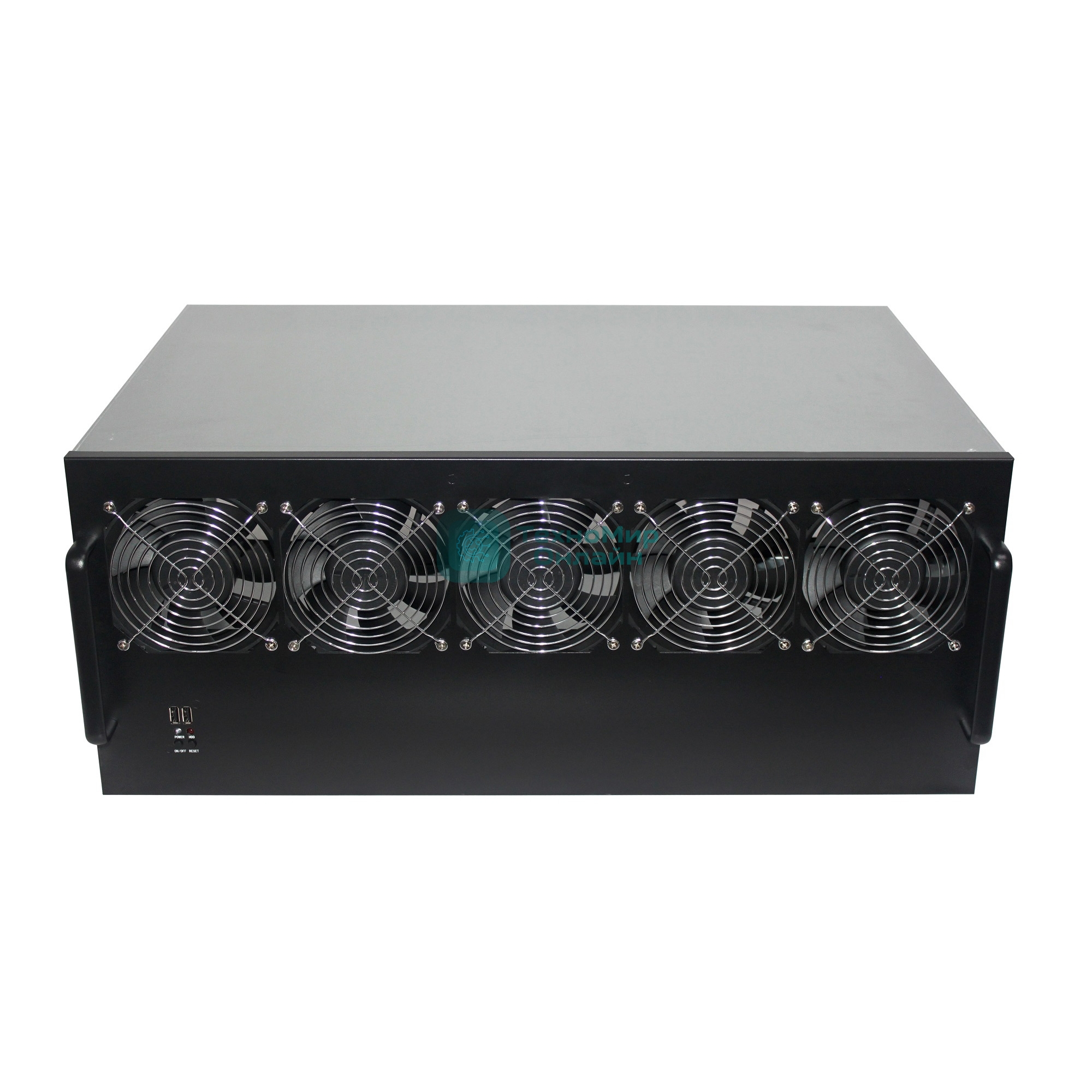 Корпус для майнинга ExeGate EX270772RUS Pro 13-430 (без БП, 2хUSB, 5хfan 120мм, места под: 13 видеокарт, 2 БП)