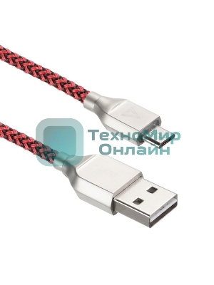 Кабель USB ACD-Titan MicroUSB - USB-A Нейлон, 1м, красно-черный