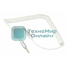 Аудиокабель AUX Rexant 3.5 мм шнур спираль 1 м белый