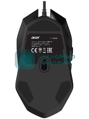 Мышь проводная Acer OMW170 черный, 3200 dpi, USB, кнопки - 6