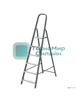Стремянка Сибртех 6 ступеней, стальной профиль, алюминиевые ступени,