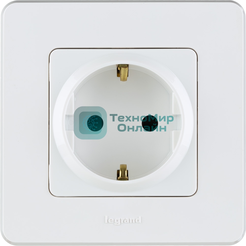 Розетка 2К+З со шторками немецкий стандарт 16А 250 В белый