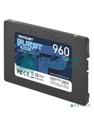 Накопитель SSD Patriot Burst Elite, 960Gb, SATA, 2.5