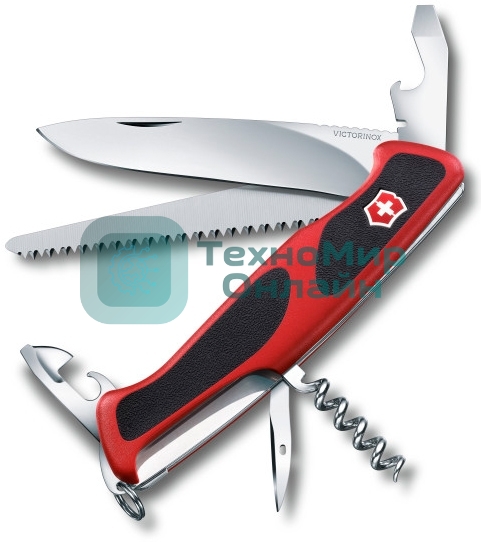 Нож перочинный Victorinox RangerGrip 55 (0.9563.C) 130мм 12функций красный/черный карт.коробка
