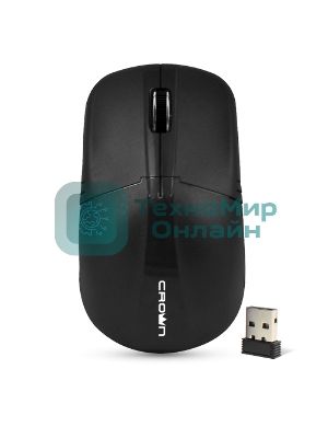 Мышь беспроводная Crown CMM-932W черный, 1000 dpi, радиоканал, USB, кнопки - 3