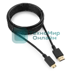 Кабель HDMI-miniHDMI Cablexpert CC-HDMI4C-10, 19M/19M, v2.0, медь, позол.разъемы, экран, 3.0м, черный, пакет