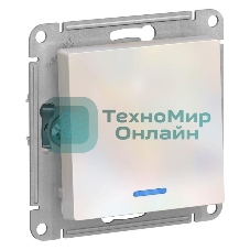 Механизм выключателя 1-кл. AtlasDesign с подсветкой (сх.1а) 10АХ жемчуг SchE ATN000413