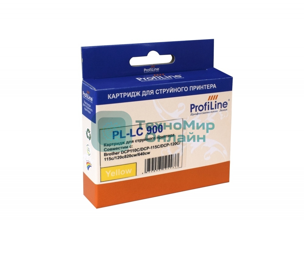 Картридж струйный ProfiLine PL-LC900Y для принтеров Brother DCP110C/DCP-115C/DCP-120C/115c/120c820cw/640cw Yellow водн