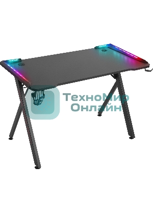 Стол игровой Defender Gamer RGb, подвес круж+гарн., черный, 120