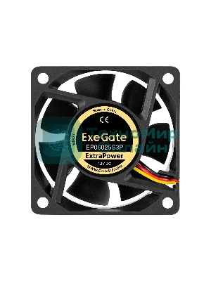 Вентилятор для корпуса ExeGate ExtraPower EP06025S3P черный, 60 мм, 4500 об/мин, 31 дБ, 3 pin