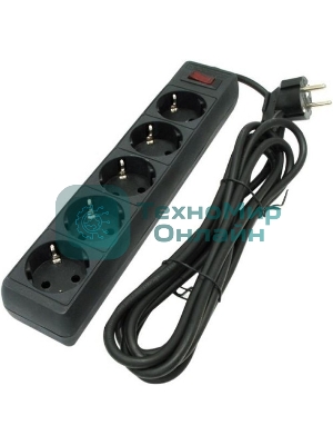 Сетевой фильтр Defender ES, 5.0 м, 5 розеток, черный