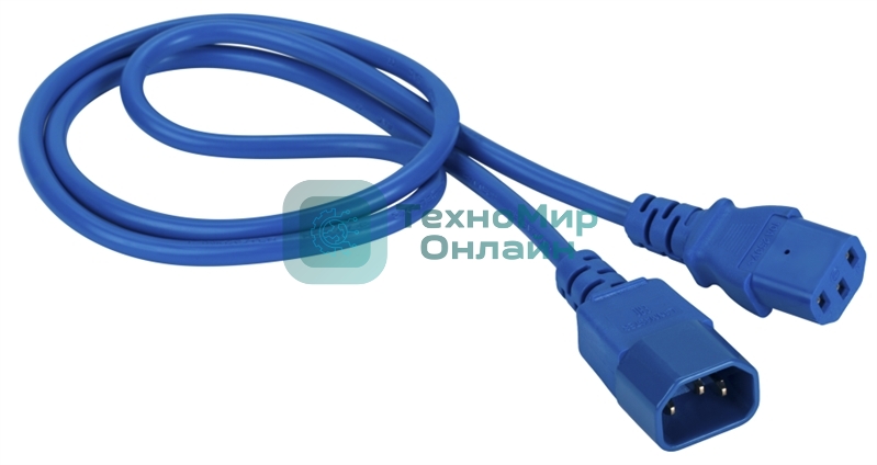 Шнур питания Lanmaster C13-C14, 3х0.75, 220В, 10А, синий, 1.8 метра