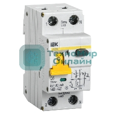 Выключатель автоматический дифференциального тока 2п (1P+N) C 6А 30мА тип A 6кА АВДТ-32 IEK MAD22-5-006-C-30