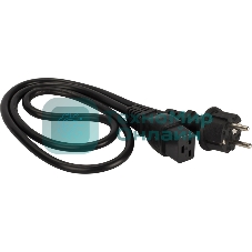 Шнур питания Lanmaster C19-Schuko прямая, 3х1.5, 220В, 16А, черный, 3 метра