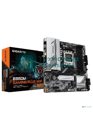 Материнская плата Gigabyte B650M GAMING PLUS WIFI, AM5, AMD B650, 4xDDR5, 4xSATA, 2xM.2, 1xPCIe 4.0 x16, 1xPCIe 3.0 x1, 2xDP, 1xHDMI, 1x2.5Gb LAN, Wi-Fi 6E, Bluetooth 5.3, 1xUSB-C 5Gbps, 5xUSB-A 5Gbps, 6xUSB-A 2.0, 3x3.5 мм, 7.1, mATX
