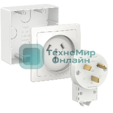 Комплект силовой SE Blanca наруж Бел 32 А, 250 В: розетка, вилка, подъемная коробка