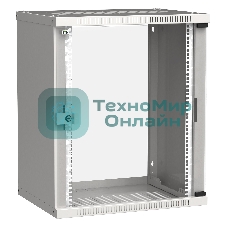 Шкаф монтажный ITK LINEA WE (LWE3-15U64-GF) 15U 600x450мм пер.дв.стекл 50кг серый 400мм 200град. 715мм IP20