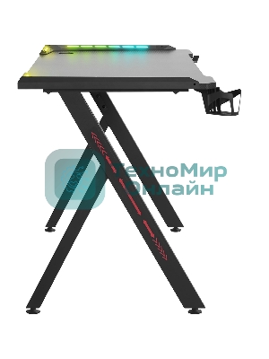 Стол игровой Defender Gamer RGb, подвес круж+гарн., черный, 120