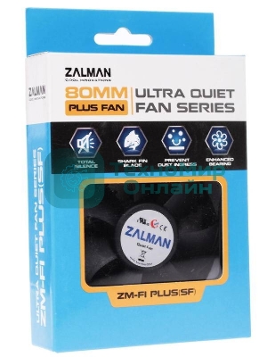 Вентилятор для корпуса Zalman ZM-F1 PLUS (SF) черный, 80 мм, 2000 об/мин, 23 дБ, 3 pin