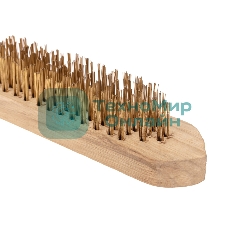 Шестирядная стальная щетка Kranz с деревянной ручкой 280 мм