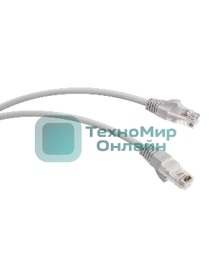 Патч-корд WRline WR-PC-RJ45-UTP-5E-1.5-GY UTP RJ-45 вил.-вилка RJ-45 кат.5E 1.5м серый LSZH (уп.:1шт)