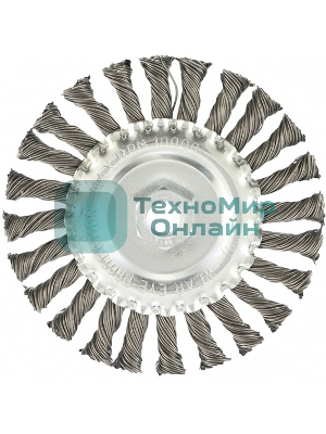 Щетка Matrix для УШМ, 125 мм, М14, Плоская, крученая проволока 0,8 мм