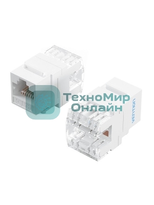 Модуль Vention Keystone Jack Cat.6 неэкранированный 180 градусов белый