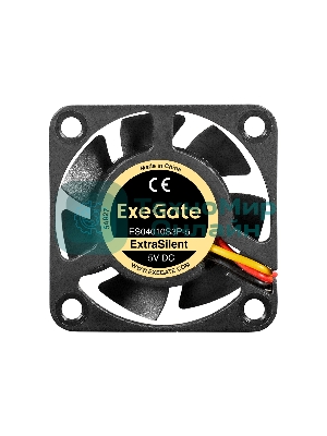Вентилятор для корпуса ExeGate ExtraSilent ES04010S3P-5 черный, 40 мм, 4500 об/мин, 22 дБ, 3 pin