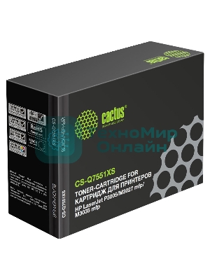 Картридж лазерный Cactus CS-Q7551XS черный (13000 стр.) для HP Laser Jet P3005/M3027/M3035