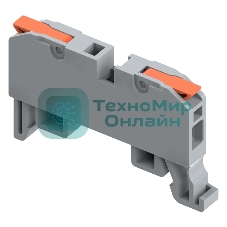 Клемма СМК Rexant 222-221D/222-2411 (аналог 222-4111D) проходная 1-полюсная на DIN-рейку (0,2-2,5 мм²) серый (60 шт./уп.)