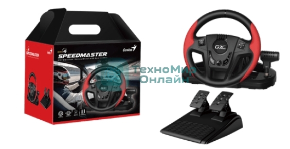 Контроллер для игровых симуляторов Genius SpeedMaster (гоночный руль и педали для PS3/PS4 и ПК)