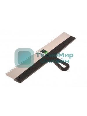 Шпатель из нержавеющей стали Сибртех 450 мм, зуб 6х6 мм, пластмассовая рукоятка